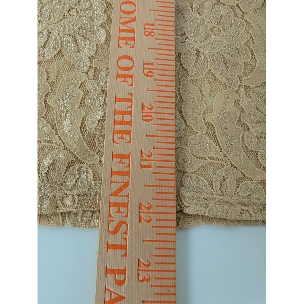 Colesce Couture Floral Lace Shirt Womens Size Large Gold Sheer Vintage Lingerie - Picture 9 of 9